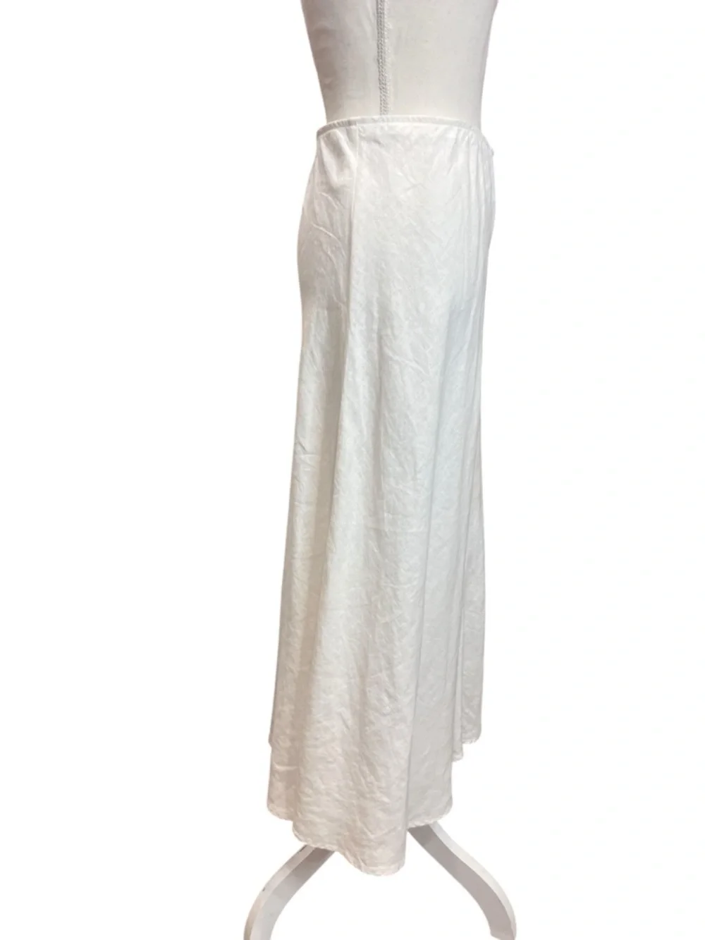 Eileen Fisher Organic Linen Ivory Maxi Skirt XL Pull On Flowy Minimalist - Picture 3 of 10